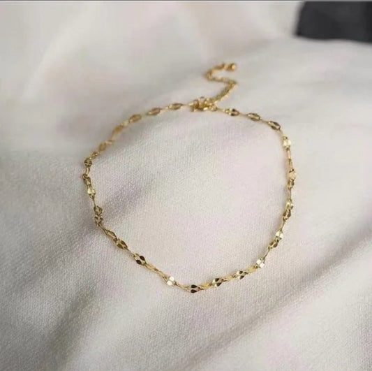 Starlit Anklet close-up — waterproof hypoallergenic gold anklet | Glitze Accessories