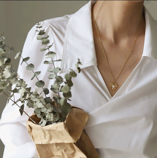 Glitze Accessories Celeste Heart gold necklace — tarnish-free, waterproof, hypoallergenic jewellery Pakistan