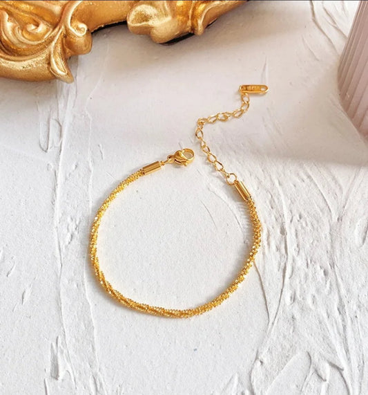 Victoire Bracelet styled — waterproof hypoallergenic gold bracelet | Glitze Accessories
