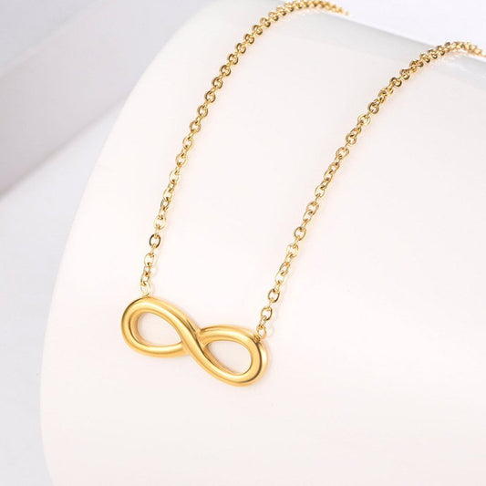Infinity Necklace in 18K gold plated stainless steel by Glitze Accessories — infinity symbol necklace for everyday wear