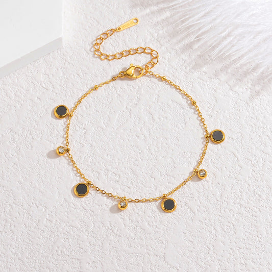 Aurya Bracelet Black — 18K gold plated black stainless steel bracelet by Glitze Accessories Pakistan