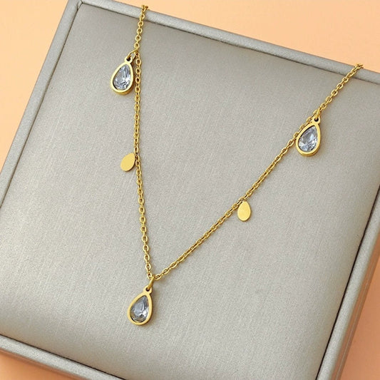 Glitze Accessories Trinity gold necklace — tarnish-free, waterproof, hypoallergenic jewellery Pakistan