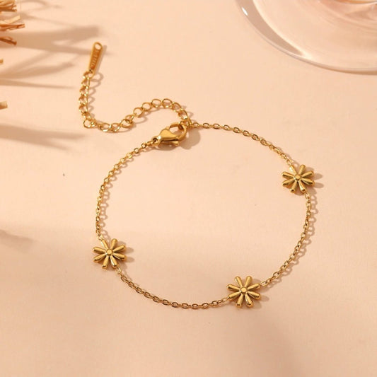 Orchia Bracelet styled — waterproof hypoallergenic gold bracelet | Glitze Accessories