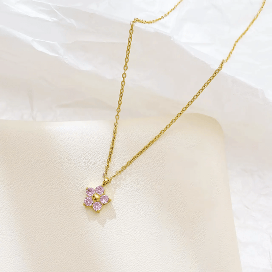 Glitze Accessories Fioren pink necklace — tarnish-free, waterproof, hypoallergenic jewellery Pakistan