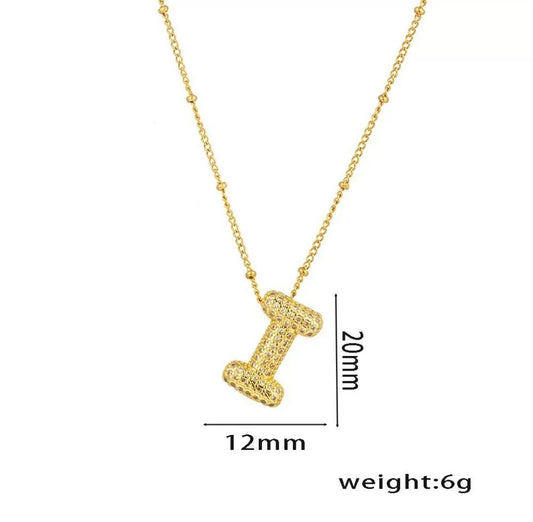 Glitze Accessories Initial I gold necklace — tarnish-free, hypoallergenic, personalised jewellery Pakistan
