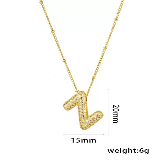 Glitze Accessories Initial Z gold necklace — tarnish-free, hypoallergenic, personalised jewellery Pakistan
