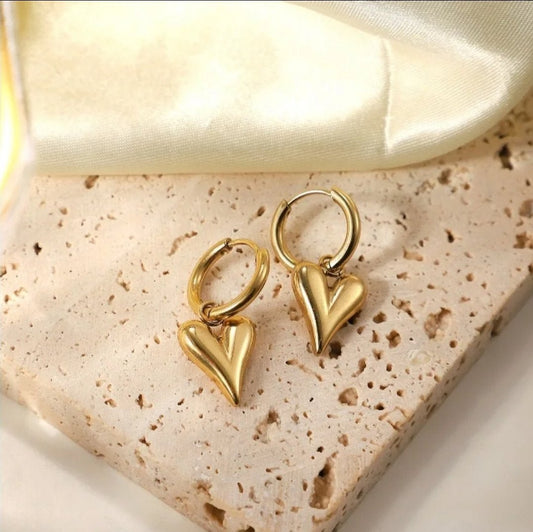 Jade Earrings close-up — waterproof hypoallergenic gold earrings | Glitze Accessories