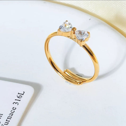 Seraphic Bow Ring close-up — waterproof hypoallergenic gold bow ring | Glitze Accessories