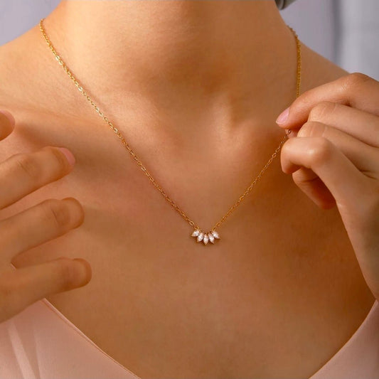 Starfall Necklace in 18K gold plated stainless steel by Glitze Accessories — star inspired luxury necklace for everyday wear