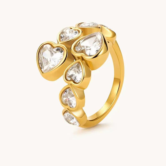 Amoure Ring close-up — waterproof hypoallergenic gold ring | Glitze Accessories