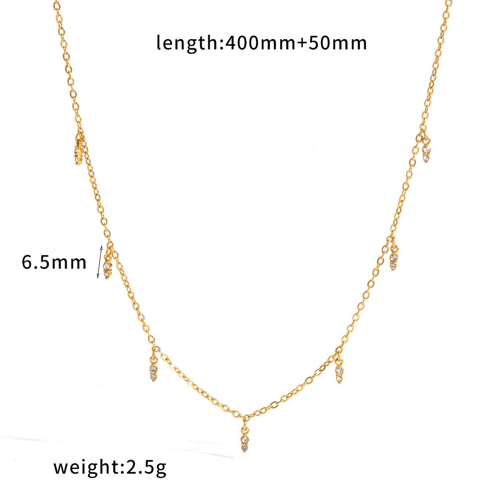 Luxor Necklace in 18K gold plated stainless steel, view 2