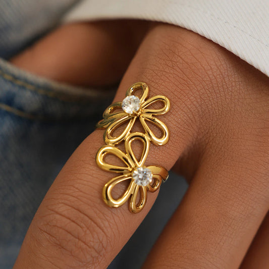 Ether Ring close-up — waterproof hypoallergenic gold ring | Glitze Accessories