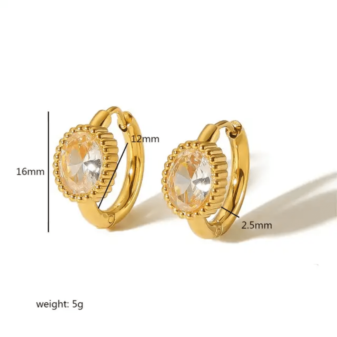 Regal Earrings close-up — waterproof hypoallergenic gold earrings | Glitze Accessories