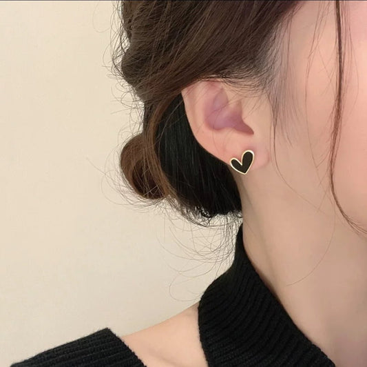 Sora Earrings Black styled — waterproof hypoallergenic stainless steel earrings | Glitze Accessories