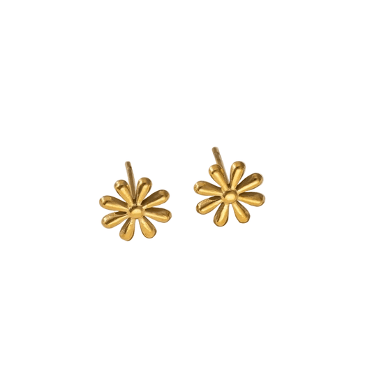 Orchia Earrings — 18K gold plated stainless steel orchid-inspired earrings by Glitze Accessories Pakistan