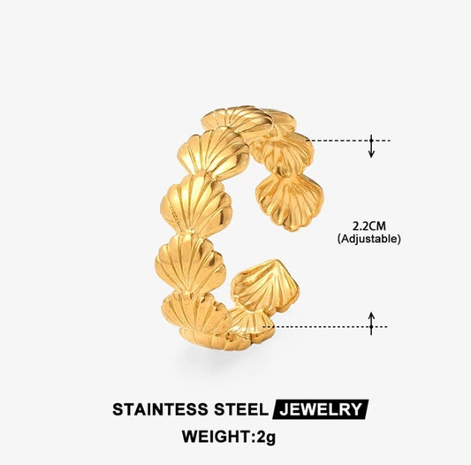 Oceane Ring styled — waterproof hypoallergenic gold ring | Glitze Accessories