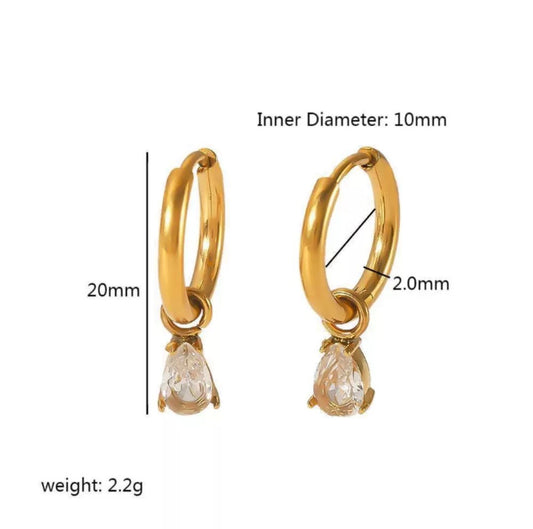 Tearlite Earrings styled — waterproof hypoallergenic gold earrings | Glitze Accessories