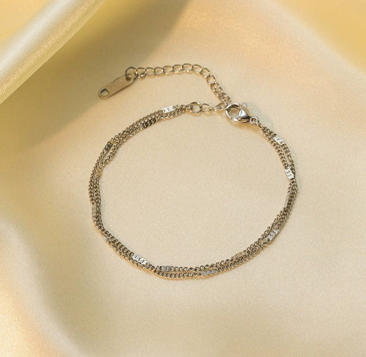 Zainy Bracelet Silver close-up — waterproof hypoallergenic stainless steel bracelet | Glitze Accessories