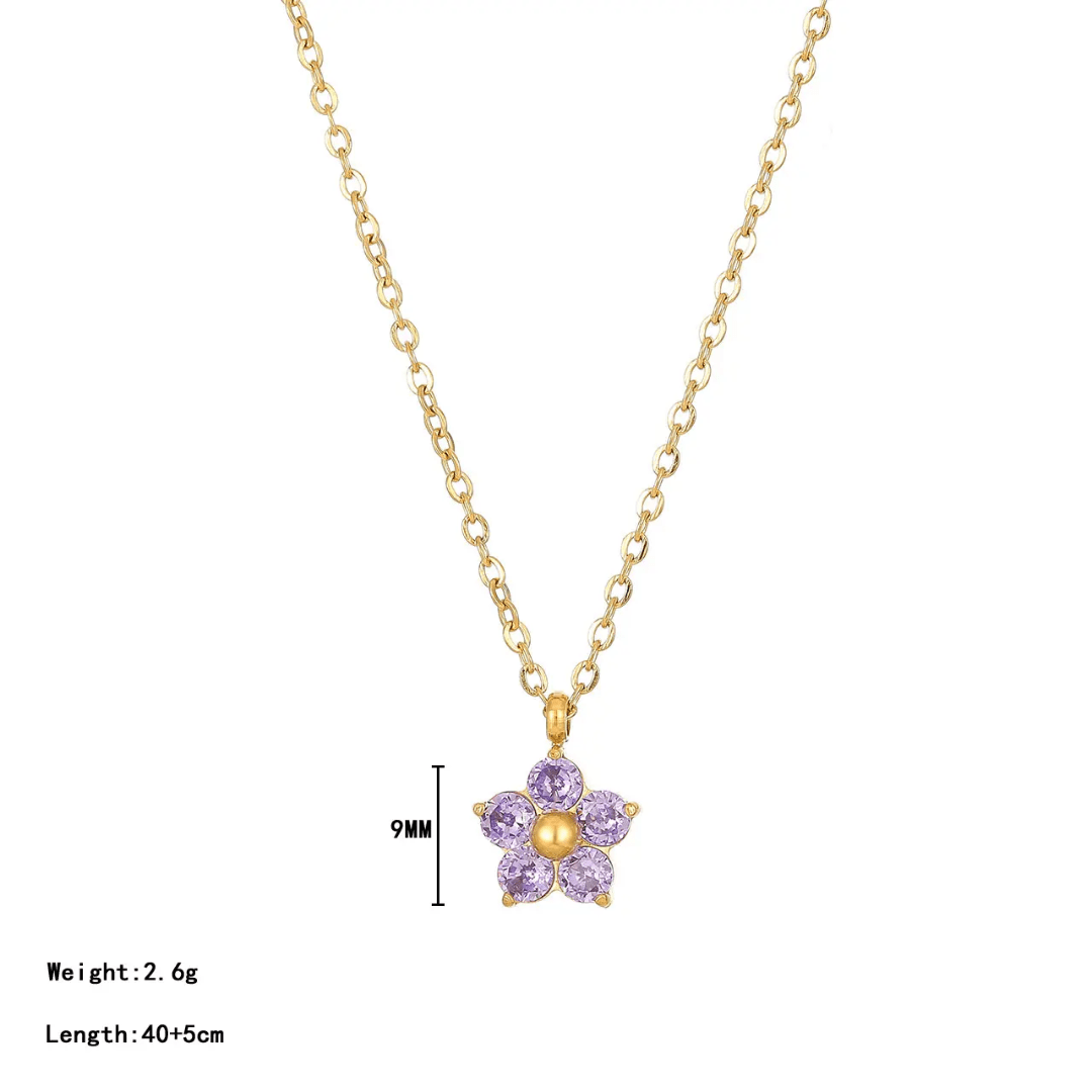 Fioren Necklace - Purple - Glitze Accessories