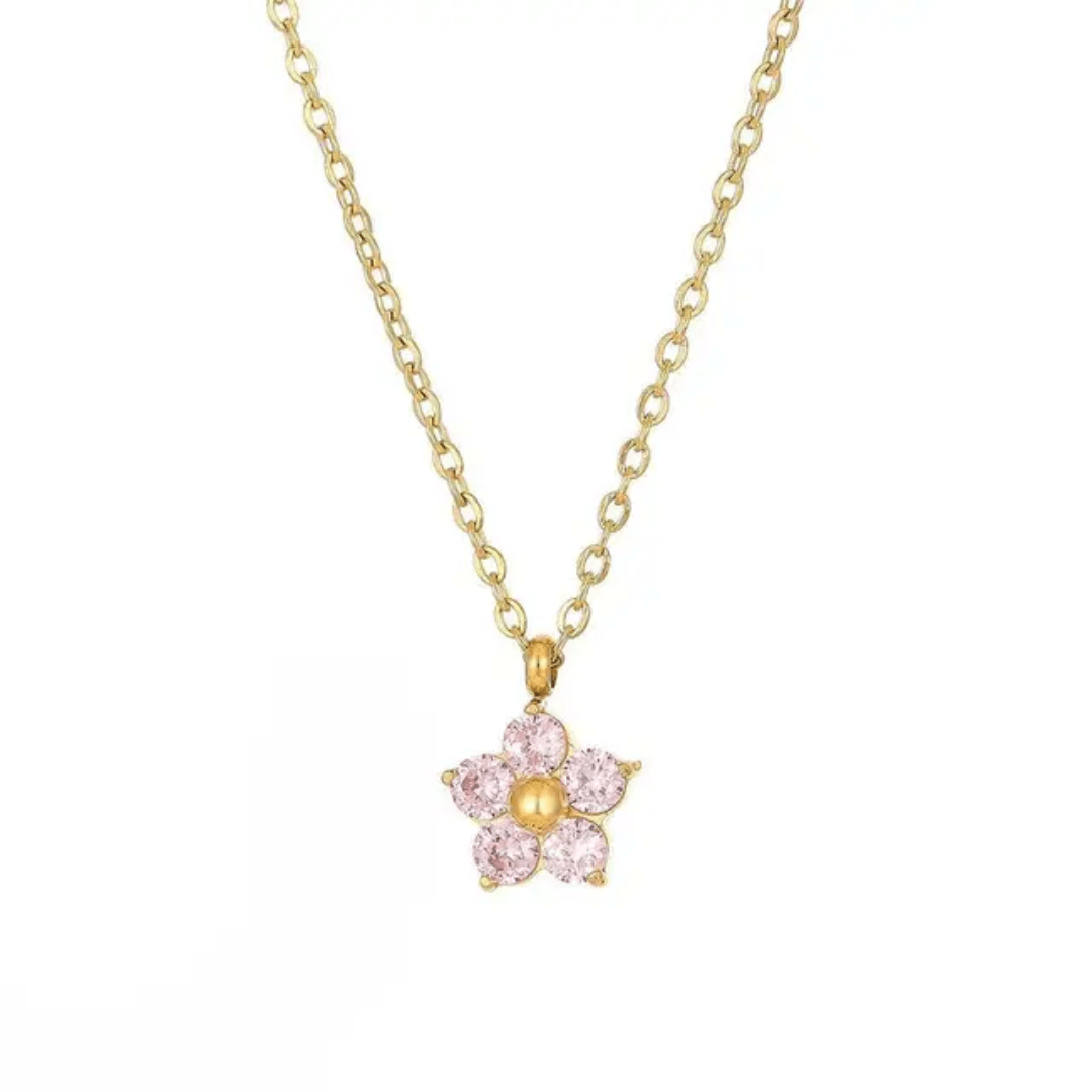 Fioren Necklace - Pink - Glitze Accessories