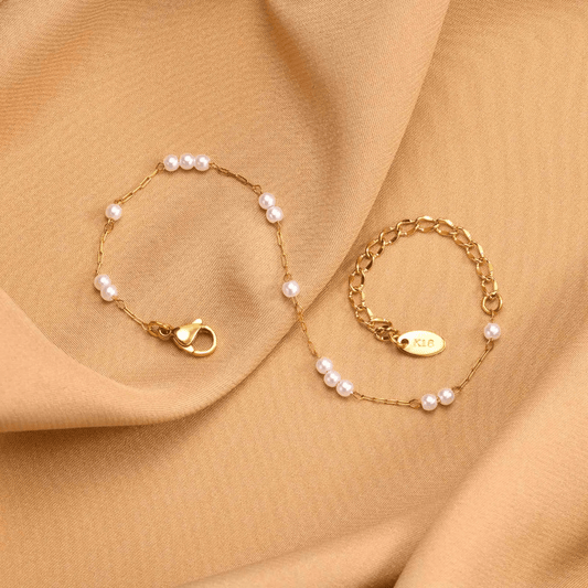 Mirone Bracelet close-up — waterproof hypoallergenic gold bracelet | Glitze Accessories