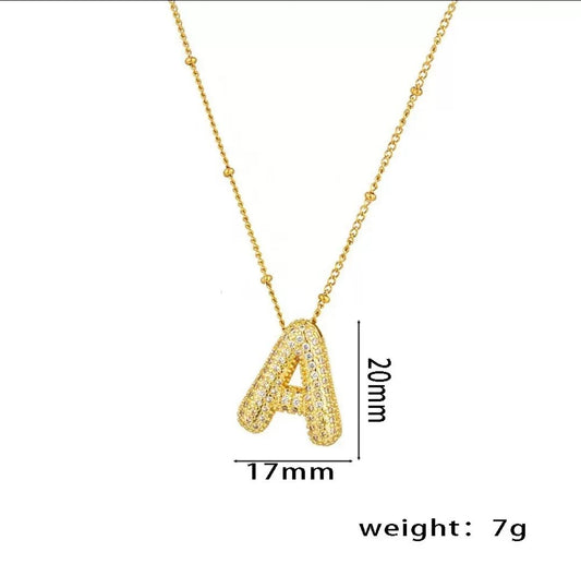 Glitze Accessories Initial A gold necklace — tarnish-free, hypoallergenic, personalised jewellery Pakistan