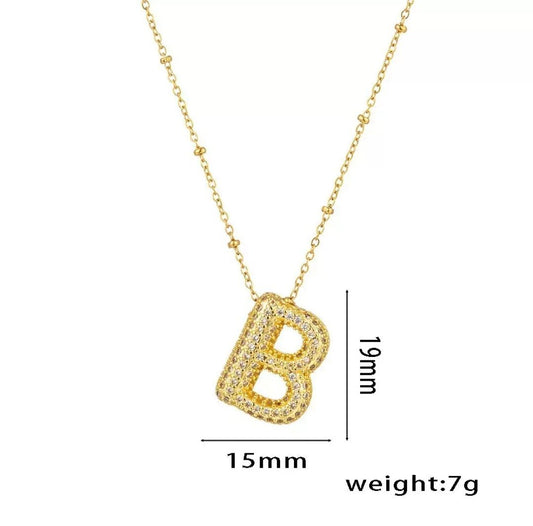 Glitze Accessories Initial B gold necklace — tarnish-free, hypoallergenic, personalised jewellery Pakistan