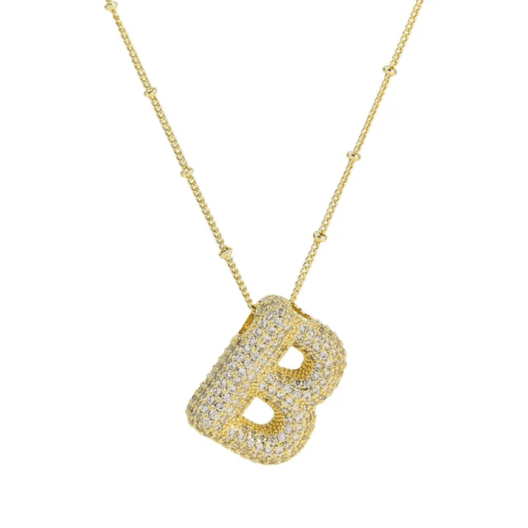 Initial Necklace - B - Glitze Accessories