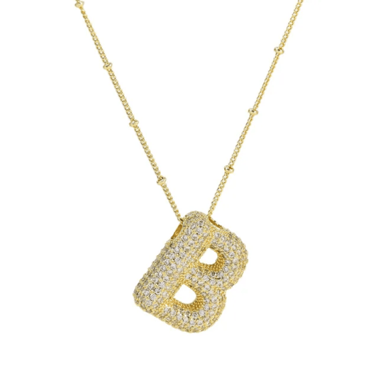 Initial Necklace - B - Glitze Accessories