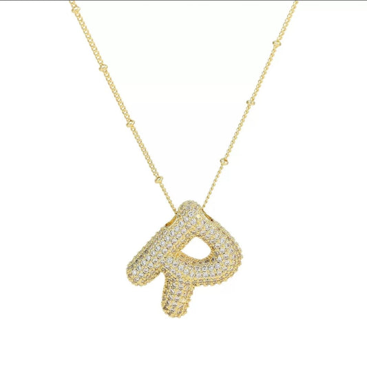 Initial Necklace - R - Glitze Accessories