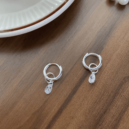 Aynelle Earrings Silver detail — waterproof hypoallergenic stainless steel earrings | Glitze Accessories