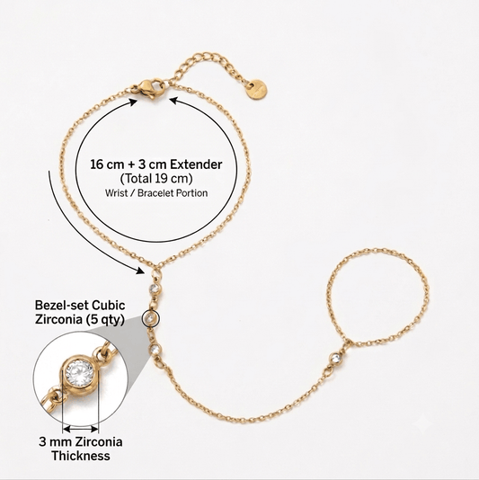 Prestige Handchain close-up – waterproof, hypoallergenic, adjustable fit by Glitze Accessories