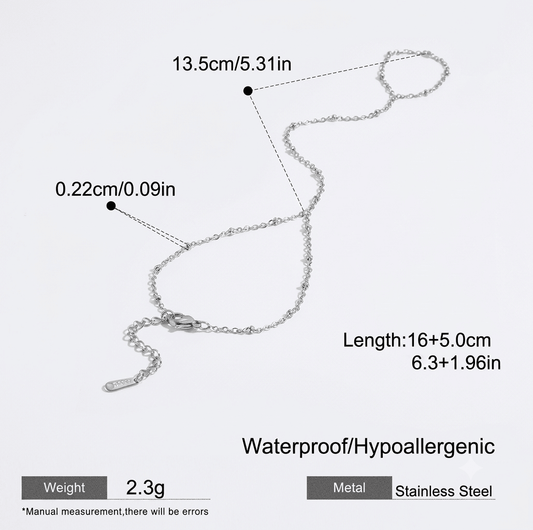 Lunet Handchain close-up – waterproof, hypoallergenic, adjustable fit by Glitze Accessories
