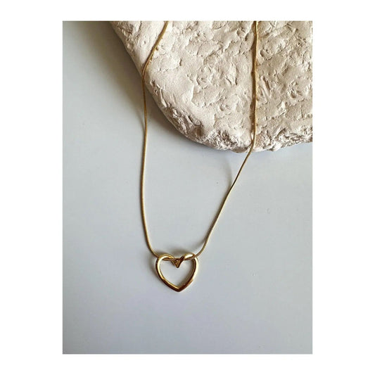 Glitze Accessories Halo Heart gold necklace — tarnish-free, waterproof, hypoallergenic jewellery Pakistan