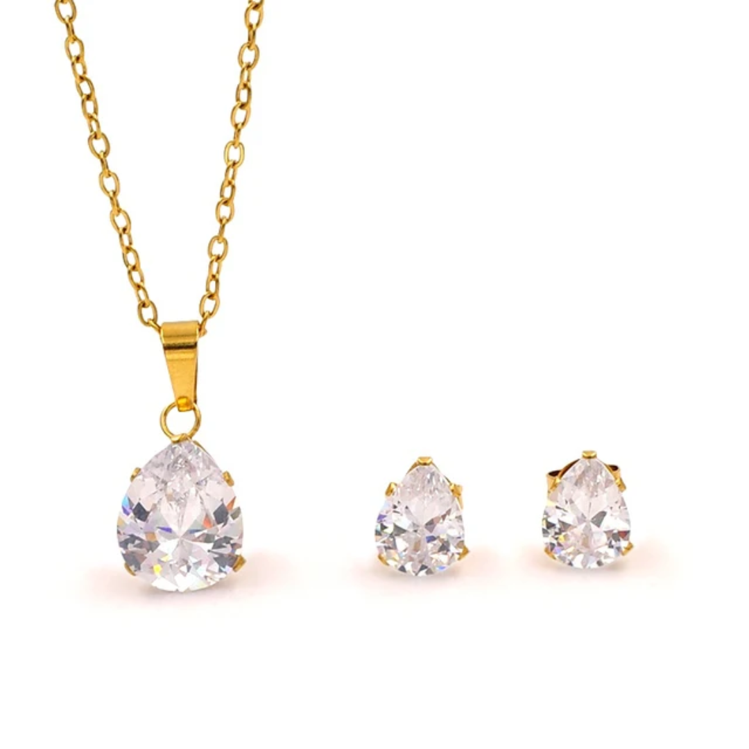 Tear Drop Set - Golden - Glitze Accessories