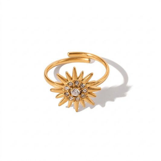 Silver flare ring by Glitze Accessories featuring a wide band with a stylish flare design and intricate detailing.