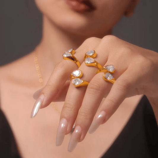Cupid Ring close-up — waterproof hypoallergenic gold ring | Glitze Accessories
