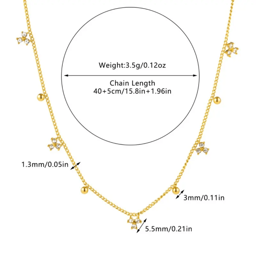 Simple Maya Necklace by Glitze Accessories featuring a delicate chain with a minimalist pendant on a white background.