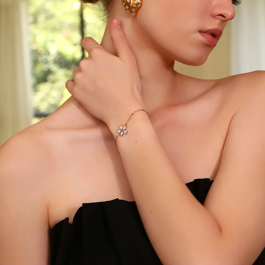 Zella Bracelet – tarnish resistant gold plated stainless steel by Glitze Accessories