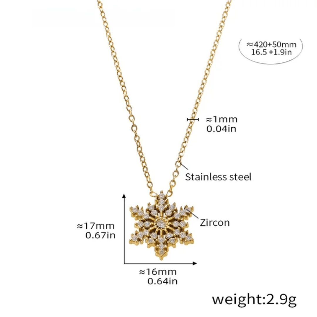 Simple snowflake necklace by Glitze Accessories featuring a delicate silver snowflake pendant on a thin chain.