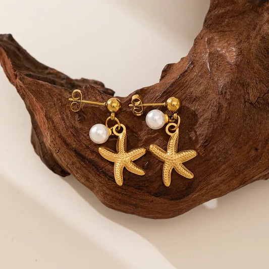 Shore Earrings close-up — waterproof hypoallergenic gold earrings | Glitze Accessories