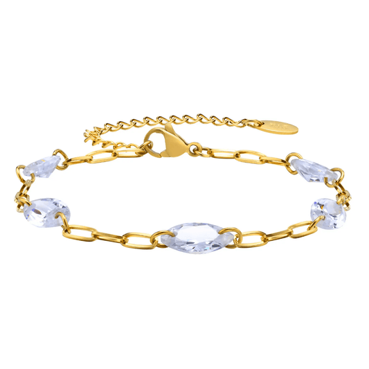 Glitze Accessories Glaciara jewelry piece featuring sparkling crystals and intricate design on a neutral background.