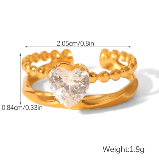 Shifra Ring close-up — waterproof hypoallergenic gold ring | Glitze Accessories