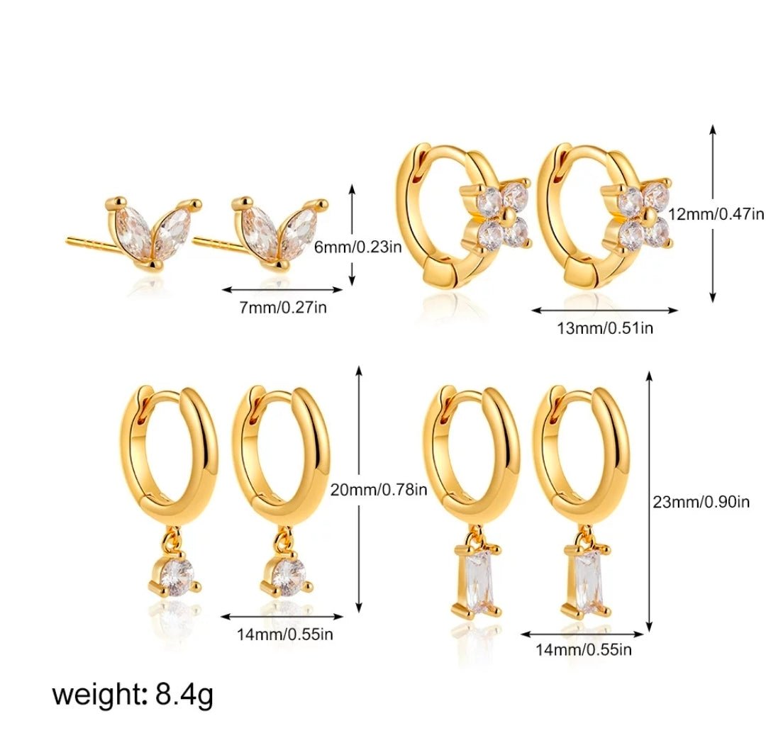 Glitze Accessories Iris Stack jewelry set featuring multiple stacked rings with iridescent and metallic finishes.