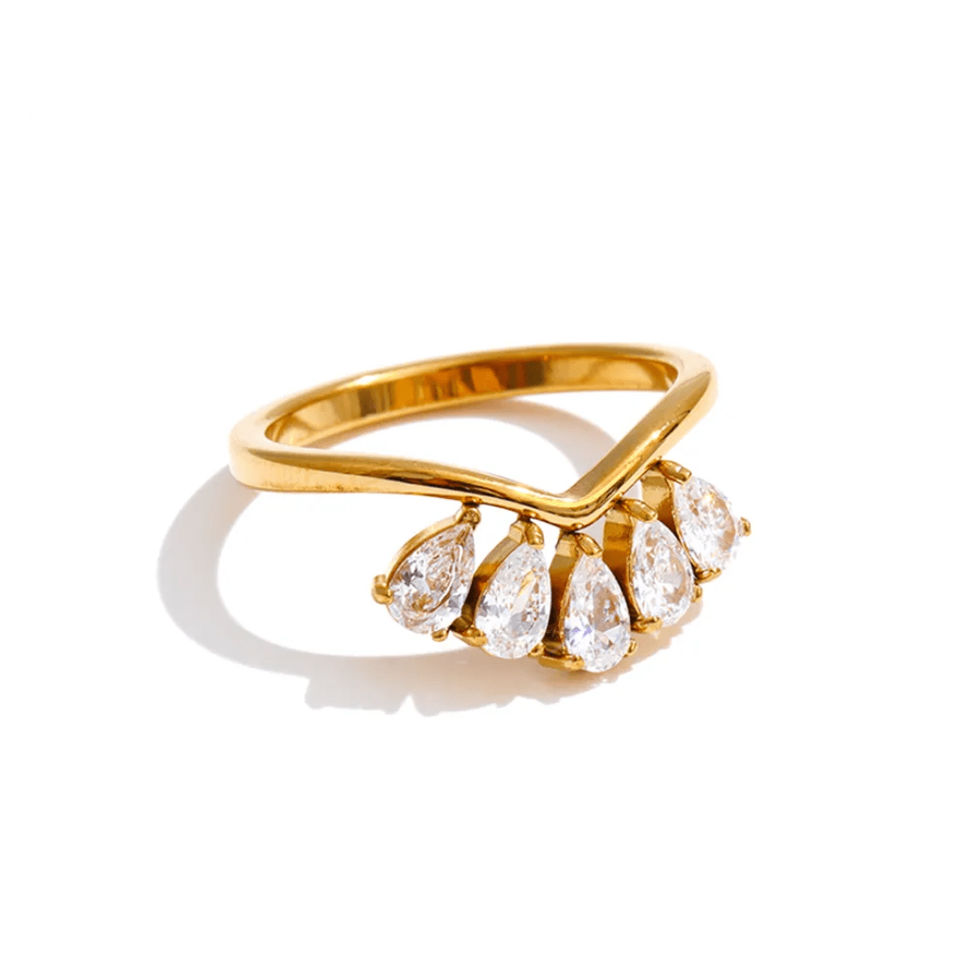 Glitze Accessories Starfall Ring featuring a versatile design with shimmering details, shown in a close-up image.