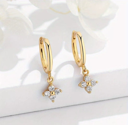 Petal Earrings close-up — waterproof hypoallergenic gold earrings | Glitze Accessories