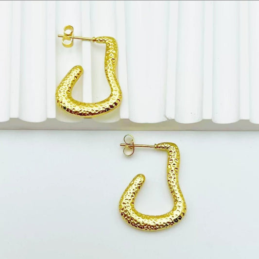 Ziva Earrings close-up — waterproof hypoallergenic gold earrings | Glitze Accessories