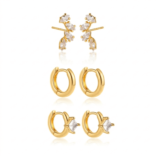 Glitze Accessories Nova Stack jewelry set featuring layered necklaces and matching accessories on a display stand.