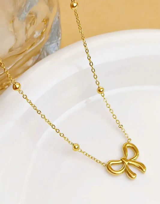 Glitze Accessories Bowelle gold necklace — tarnish-free, waterproof, hypoallergenic jewellery Pakistan