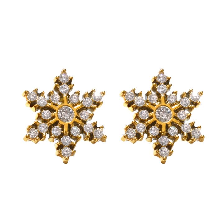Silver snowflake earrings from Glitze Accessories featuring intricate snowflake designs and sparkling finish.